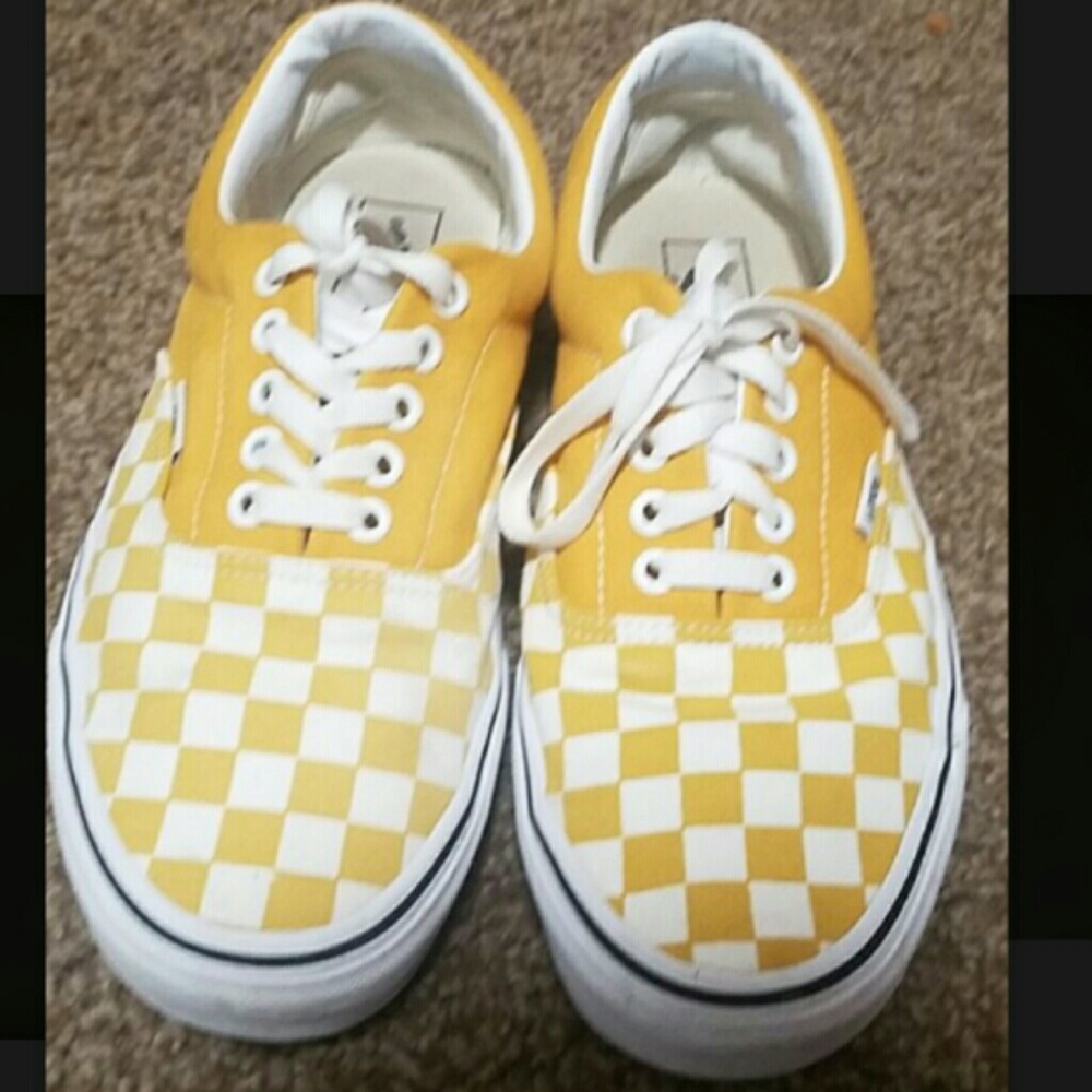 Yellow checkered Vans